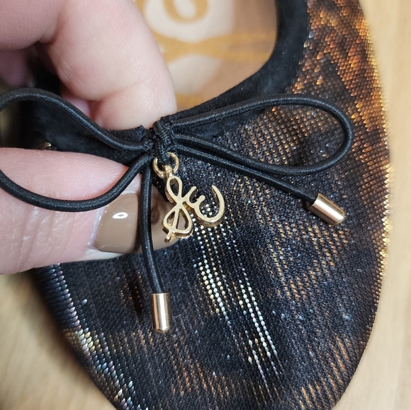 Sam Edelman Felicia Bronze Gold Leopard Ballet Flats Women's Size 10 - Picture 13 of 17